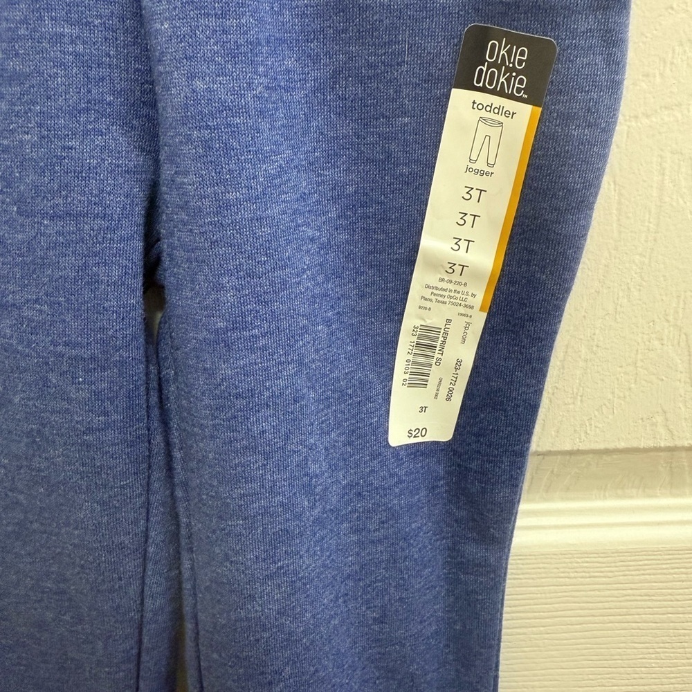 Okie Dokie Toddler Blue Joggers, Size 3T - Picture 2 of 3